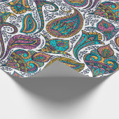 Papier Cadeau Paisley ethnique coloré motif (Coin)