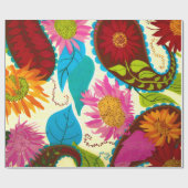 Papier Cadeau Paisley floral (Plat)