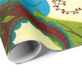 Papier Cadeau Paisley floral (Coin rond)