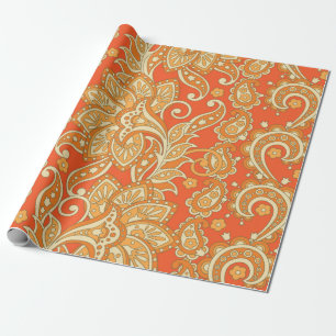 Papier Cadeau Paisley Floral ethnique sans couture Motif. Arabe
