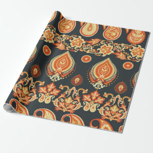 Papier Cadeau Paisley Floral Motif ethnique orientale. Un