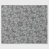 Papier Cadeau Paisley floral noir (Plat)