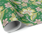 Papier Cadeau Paisley Garden Stylized Floral Embroidery (Coin rond)