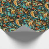 Papier Cadeau Paisley Golden Flower Motif Abstrait 7 (Coin)