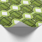 Papier Cadeau Paisley le mignon robot vert (Coin)