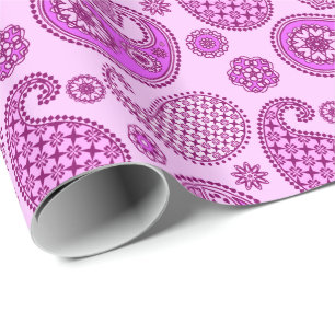 Papier Cadeau Paisley motif, orchidée et améthyste violet