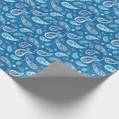 Papier Cadeau Paisley Motif Retro Sapphire Blue (Coin)