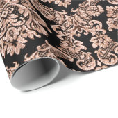 Papier Cadeau paisley motif sur marine (Coin rond)