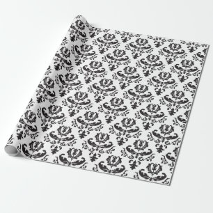 PAPIER CADEAU PAISLEY NOIR ET BLANC