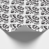 PAPIER CADEAU PAISLEY NOIR ET BLANC (Coin)