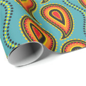 Papier Cadeau Paisley pattern,ornamental fabric texture indian s (Coin rond)