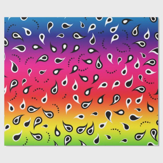Papier Cadeau Paisley Rainbow (Plat)