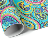 Papier Cadeau Paisley rose (Coin rond)