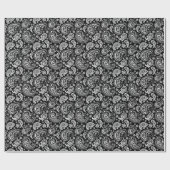 Papier Cadeau Paisley Vintage noir et blanc (Plat)