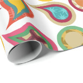 Papier Cadeau Paisleys atomiques (Coin rond)