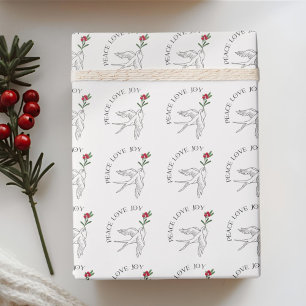 Papier Cadeau PAIX AIMER JOIE Noël Snowbird