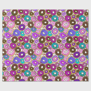 Papier Cadeau Paix Amour et Donuts