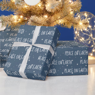Papier Cadeau PAIX DE Noël SUR TERRE Texte sur les étoiles