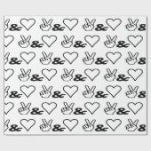 Papier Cadeau Paix et amour (Plat)