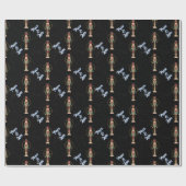 Papier Cadeau Paix et amour Noisette de Noël bleu (Plat)