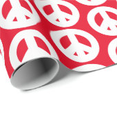 Papier Cadeau Paix et bonne volonté cadeau de Noël moderne (Coin rond)