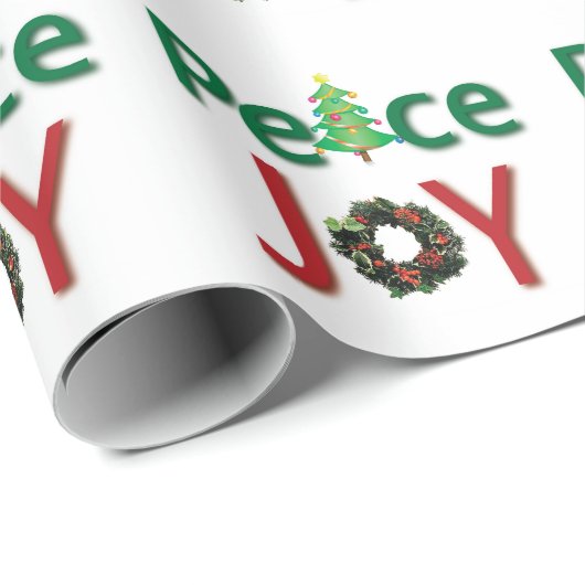 Papier Cadeau Paix et joie Noël Motif papier enveloppement (Coin rond)