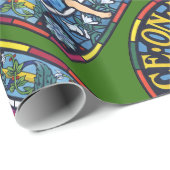 Papier Cadeau Paix sur le verre souillé de Pre-Raphaelite de la (Coin rond)