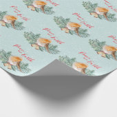 Papier Cadeau Paix sur terre hiver Robin Noël chrétien (Coin)