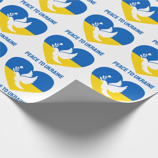 Papier Cadeau Paix textuelle à l'Ukraine (Coin)