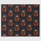 Papier Cadeau Pakpapier met Kersthond – Vrolijkheid in elke vouw (Plat)