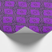 Papier Cadeau "Palatial floral" motif bohème violet & violet (Coin)