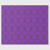 Papier Cadeau "Palatial floral" motif bohème violet & violet (Plat)