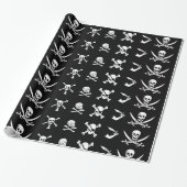 PAPIER CADEAU PÂLE DE PIRATES NOIRES, OBJETS TRAVERSÉS, ÉPINES (Déroulé)