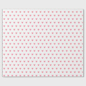 Papier Cadeau Pale Red Valentines Coeur sur Blanc (Plat)
