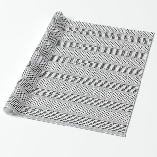 Papier Cadeau Palestinien noir et blanc Keffiyeh
