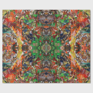 Papier Cadeau Palette d'artiste : motif de coup de pinceau expre
