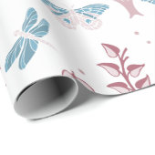 Papier Cadeau Palette rose William Morris Design (Coin rond)