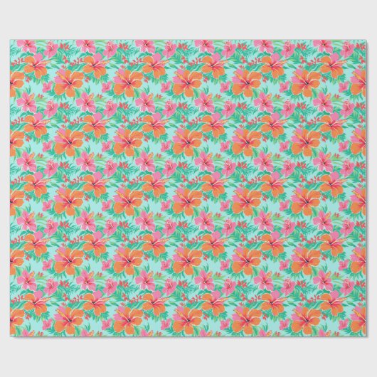Papier Cadeau Palm Beach Fleurs tropicales (Plat)