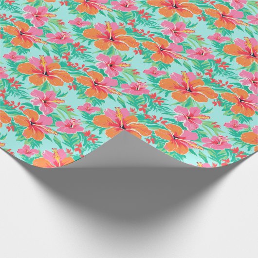 Papier Cadeau Palm Beach Fleurs tropicales (Coin)