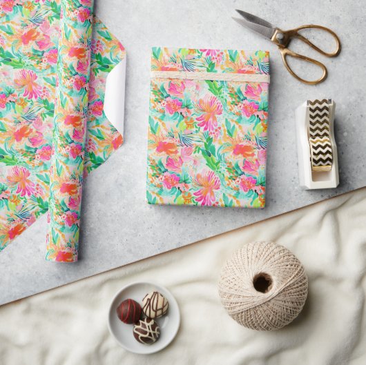 Papier Cadeau Palm Beach Océan tropical (Artisanat)