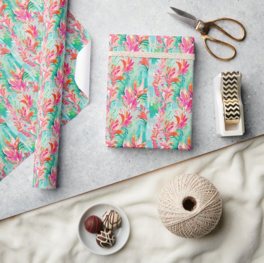 Papier Cadeau Palm Beach Océan tropical (Artisanat)