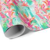 Papier Cadeau Palm Beach Océan tropical (Coin rond)