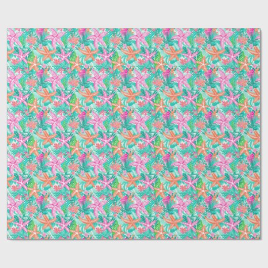 Papier Cadeau Palm Beach Tropical Ocean Starfish (Plat)