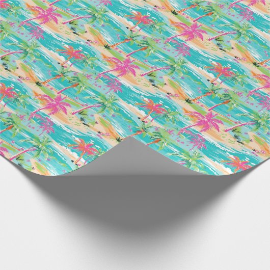 Papier Cadeau Palm Beach Tropical Palm Tree (Coin)