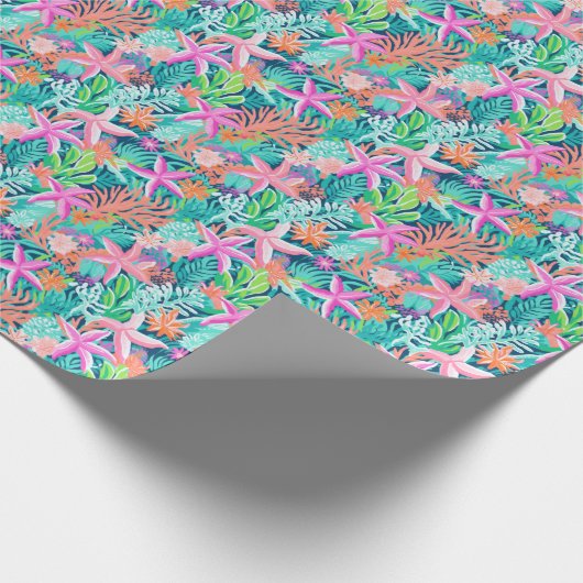 Papier Cadeau Palm Beach Tropical Underwater Starfish (Coin)
