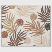 Papier Cadeau palm feuille art sans couture motif sur terre ton (Plat)