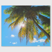 Papier Cadeau Palm Paradise Ciel Bleu Soleil (Plat)