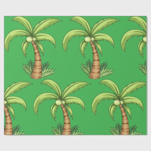 Papier Cadeau Palm Tree Beach Tropical et Ile Vibes (Plat)