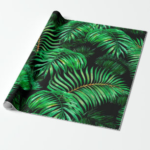 Papier Cadeau Palm vert feuille motif