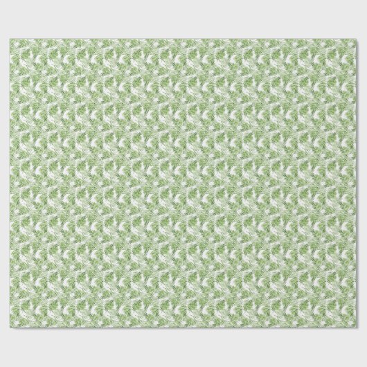 Papier Cadeau Palm vert Feuilles (Plat)